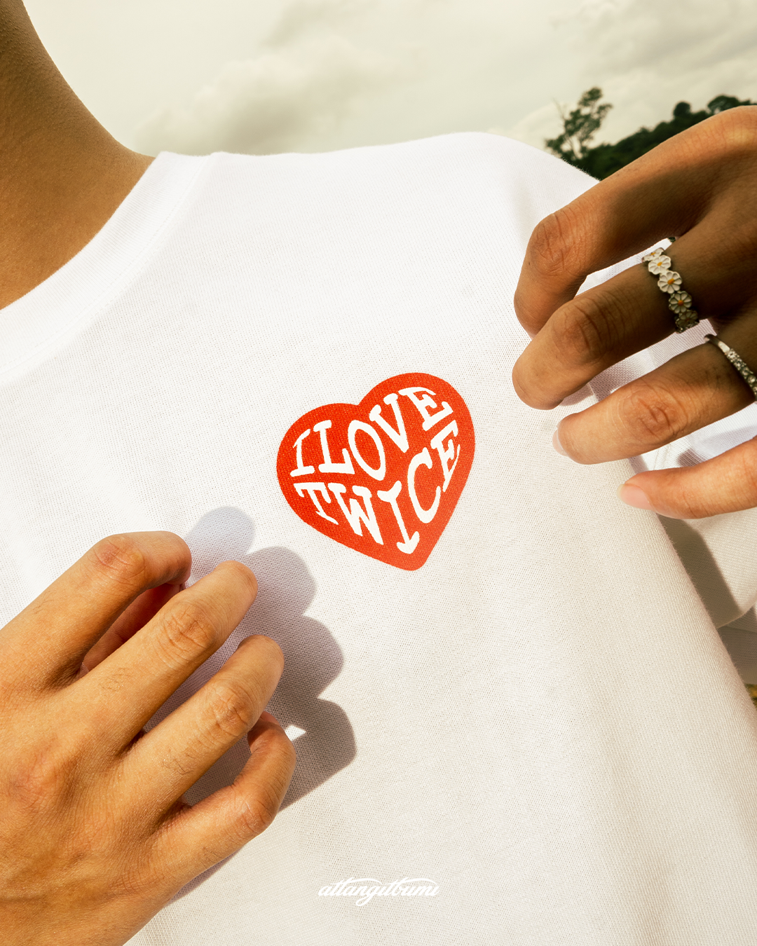 I LOVE TWICE White Logo Tee